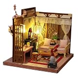 Abaodam Puppenhaus-Modell Hydro Fußkettchen Mini- Dekoration Hütte für kinderspielzeug kinderknallzeug DIY House Model Haushaltshaus-Kit dekoratives Miniaturhaus S