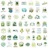 Aufkleber für den Schutz der Erde, Aufkleber für die Weltumwelt, 50X Natur-Aufkleber-Paket, Ästhetische Eco Earth Aufkleber, wasserfeste Earth Love Art Aufkleber für Wasserflaschen, Briefpap