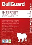 BullGuard Internet Security - 3 Geräte / 1 Jahr | Firewall | Anti-Malware | Jugendschutz | Game Booster | Lizenz - Produkt Key Card