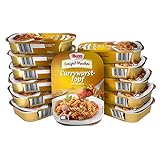 Buss Freizeitmacher - Deftiger Currywurst-Topf mit Paprika und Nudeln - in pikanter Curry-Sauce - 12 x 300 g