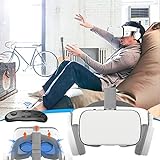 VR-Headset Universelle Virtual-Reality-Brille, kompatibel mit iPhone und Android - 3D-Virtual-Reality-Brille mit kabellosen Kopfhörern und Fernbedienung zum Ansehen von Imax-Filmen und -Spielen