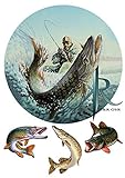 Fishing, Angler, Fisch,Haken. №2 Tortenaufleger,Geburtstag,Tortendeko,