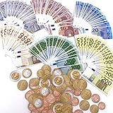 Carpeta Spielgeld Set┃160 Teile: 96 Euro-Scheine und 64 Euro-Münzen┃für Kaufmannsladen, zum Rechnen und Lernen┃Einkaufsladen┃Deko┃Fast 6.000 Euro NEU