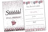 Einladungskarten für Überraschungen, Geburtstagsfeiern, für Kinder und Erwachsene, mit Stil befüllen, Roségold und Schwarz, 20 Stück mit Umschlägen für alle Anlässe
