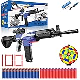Elektrische Spielzeug Pistole mit 12 Clip Magazin, Automatische Blaster für Nerf Pfeilen mit 100 Munition, 3 Modi Schuss, USB aufladbares Kindergewehr. Geschenke für 6-12Jahre Jungen und Jugendliche