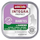 animonda Integra Protect Diabetes Katze, Diät Katzenfutter, Nassfutter bei Diabetes mellitus, mit Kaninchen, 16 x 100 g