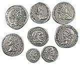 Eurofusioni Römische antike Münzen - Versilbertes Metall - Set 8 Stück