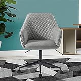 Schreibtischstuhl Bürostuhl mit Armen luxuriöses Kissen PU-Leder für Haus- / Büromöbel Swivel Retro Grau