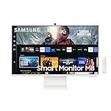 Samsung M80C Smart Monitor, 32 Zoll, 4K UHD, 60 Hz, Inkl. Webcam, Bildschirm mit Lautsprechern, Höhenverstellung und Pivot, Smart TV Apps mit Fernbedienung, S32CM801UU, Schwarz