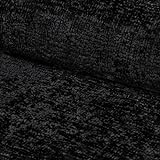 Heko Panels Polsterstoff Meterware Bouclé Optik Premium Stoff Aus PES Teddystoff Nähstoffe Möbelstoffe Dekostoffe Handwerken UV-beständig Wasserdicht Tenza Schwarz 1 Meter 143 x 100 cm