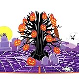Lovepop® Grusel-Baum 3D-Pop-Up-Karte – Halloween-Grußkarte mit Einsteckfach und Umschlag, handgemachte Pop-Up-Halloweenkarte mit gruseligem Baum mit Kürbissen und Geistern, 3D-Klappkarte für Halloween