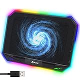 KLIM K21 + Laptop Kühler Stand mit RGB Hintergrundbeleuchtung + 11' - 17' + Gaming Notebook Kühler für den Schreibtisch + USB Lüfter + sehr stabil und leise + Kompatibel mit Mac und PS4 + NEU 2022