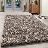 Beige Teppich Hochflor - Langflor Teppiche - Omid Mixture - 160x230cm- Wohnzimmer - Schlafzimmer - Arbeitszimmer - Büro - Flur und Küche - Modern