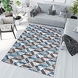 Maya Kurzflor Teppich Modern Grau Creme Schwarz Blau Meliert Streifen Splash Design Wohnzimmer Schlafzimmer 130x190cm 16