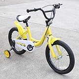 DDZcozy Fahrrad für Kinder 16 Zoll Kinderfahrräder mit Stützräder Kinder Fahrrad für Mädchen und Jungen ab 5-8 Jahren, Gelb