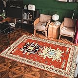 Kunsen Schlafzimmer Teppiche Orange Schwarz Beige Geometrie Klassischer Stil Vintage Teppiche Spielzimmer Teppiche 180 x 260 cm