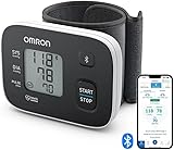 OMRON RS3 Intelli IT Handgelenk-Blutdruckmessgerät, klinisch validiert, mit kostenloser Smartphone App für iOS/Android, 13,5 – 21,5 cm Manschette, Manschettensitzkontrolle und 30 Speicherplätzen