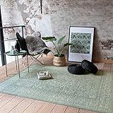FRAAI Teppich Vintage - Wonder Oriental Grün - 140x190cm - Kurzflor - Antik, Vintage - Klassik, Orientalisch - Wohnzimmer, Esszimmer, Schlafzimmer - Carpet