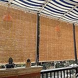 SHUAIGE Bambusjalousien Natürliche Römische Rollertöne Rollo Bambus-jalousien Im Freien Für Fenster/Tür/Terrasse Sonnenschutzvorhangbalkon-Dekoration Anpassbar(Size:W50xH60cm/20x24in)