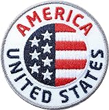 Club of Heroes 2 x USA Abzeichen gestickt 60 mm/Vereinigte Staaten von Amerika/Patch Aufbügler Aufnäher Bügelbild/Sterne Streifen Flagge Fahne Reise Reiseführer