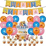 Winnie The Pooh Geburtstagsfeier Dekorationen - simyron Winnie Party Geburtstag Deko mit Luftballon Happy Birthday Banner für Kinder Geburtstags