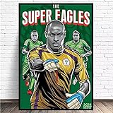 Sanguolun Panorama Leinwand Bild Nigerianische Afrikanische Adler Obi Enyema Mikel Fußball Charakter Poster Dekorative Malerei Drucke 60x90cm