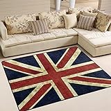 Use7 Teppich mit britischer Flagge, Vintage-Stil, für Wohnzimmer, Schlafzimmer, 160 x 122 cm