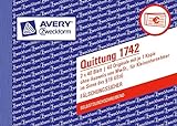 Avery Zweckform 1742 Quittung Kleinunternehmer, DIN A6, selbstdurchschreibend, 2 x 40 Blatt, weiß (5er Spar-Pack)