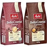 Melitta BellaCrema Intenso, Ganze Kaffeebohnen, Stärke 4, 1kg & BellaCrema Espresso, Ganze Kaffeebohnen, Stärke 5, 1kg