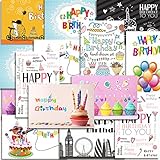 Kuuqa 20 Stücke Alles Gute zum Geburtstag Karten mit 20 Umschlägen, Grußkarten Entworfen von KUUQA