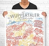lieferlokal Stadtposter Wuppertal in limitierter Auflage - 70x100 cm The Wuppertaler Poster Unikat - Wandbild mit illustriertem Stadtmotiv - Kunstdruck Poster mit Editionsnummer