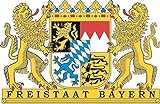 U24 Aufkleber Freistaat Bayern Wappen 15 x 10 cm Autoaufkleber Sticker Konturschnitt