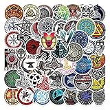 100 Stück Wikinger Aufkleber Laptop Telefon Gitarre Skateboard Notebook Auto Motorrad Fahrrad Nordic Viking Piraten Vinyl Stickers Wasserdicht Aufkleber für Jugendliche Kinder Erw