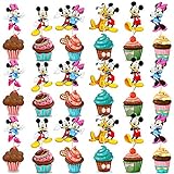 BESTZY 120pcs Mickey Minnie Geburtstag Cake Topper Mickey Geburtstag Happy Brthday Minnie Kuchendeko Ballett Tanzen Kuchen für Kinder