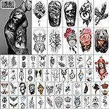 Yazhiji 56 Blatt Temporäre Tattoos Aufkleber 11 Blatt Halbarm Schulter Tattoos für Männer oder Frauen mit 45 Blatt Tiny Fake Tattoo
