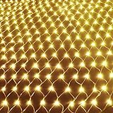 UISEBRT LED Lichternetz Lichterkette 3 x 2m Warmweiß Innen und Außen Dekoration für Weihnachten Hochzeit Party, mit 8 Leuchtmodi (3 x 2m, Warmweiß)