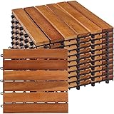 STILISTA Holzfliesen, FSC®-zertifiziertes Akazienholz, 30 x 30 cm, 1 m² 2 m² 3 m² oder 5 m² - Auswahl 1 m² (11er Set)