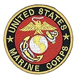 US Marine Corps Aufnäher USMC 7,6 cm rund Militär Tierarzt USA Aufnäher Aufbügler gestickte Applikation Logo Emblem