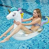 Einhorn Schwimmring, ACTOYS Luftmatratze Einhorn Glitzer, Aufblasbares Einhorn Pool, 130 x 80 x 80cm, Einhorn Schwimmtier Groß, Schwimmreifen Einhorn, Einhorn Schwimmen, für Kinder und Erwachsene