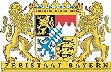 U24 Aufkleber Freistaat Bayern Wappen 30 x 20 cm Autoaufkleber Sticker Konturschnitt