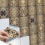 CREATISTO Mosaik-Fliesen Fliesensticker Fliesenfolie - Klebe Folie für Wandfliesen I Stickerfliesen - Mosaikfliesen für Küche, Bad, WC Bordüre (10x10 cm I 9 -Teilig)