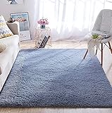 ROHATIM Hochflor Teppich Wohnzimmer Super weich Shaggy Teppich Flauschiger,Soft Area Rug Schlafzimmer Teppiche Super weich Fluffy Kindermatte(Silber grau,200 x 300 cm)