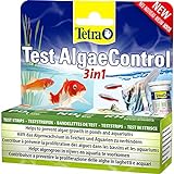 Tetra AlgaeControl 3in1 Test - Wassertest zur Überprüfung der wichtigsten Algen-Parameter im Teich oder Aquarium, 1 Dose (25 Teststreifen)