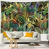 Bedruckter Wandteppich Blume grüne Pflanze Wandbehang Hippie Mandala Tagesdecke Bohemian Art Home Decor H21 95x73cm