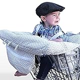 LeRan Baby Einkaufswagen Abdeckung Universal Kleinkind Hochstuhl und Warenkorb Kissen mit Tragetasche, waschbar Kinderwagen weicher Organisatoren, Kindersicherheit (grau)