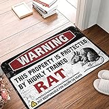 Man Cave Rules Warning This Property Is Protected By A Highly Trained Rat Rug Tiki Bar Decorations Kids Floor Mats (Size: 65X90CM)