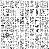 Temporäre Tattoos 60 Blatt - Wasserdicht Tiny Fake Tattoo, Blumen Kronen Sterne Tier Schmetterling Sammlung Tats für Kinder Erwachsene Männer und Frauen.