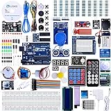 ELEGOO UNO R3 Ultimate Starter Kit, Kompatibel mit Arduino IDE Vollständigster Elektronik Projekt Baukasten mit deutschem Tutorial, UNO R3 Mikrocontroller Board und Zubehör (mehr als 200 Teile)