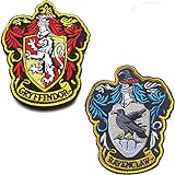 Harry Potter House of Ravenclaw und Gryffindor Hogwarts Crest Vollfarbiges Befestigungselement mit Klettverschluss Emblem Bestickte Patches Set Appliques Badge