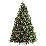 Künstlicher Weihnachtsbaum Künstlicher Weihnachtsbaum für Innen- und Außenbüros, Jahres, 4 Fuß/5 Fuß/6 Fuß/7 Fuß/8 Fuß mit dekorativen LED-Leuchten(Color:Green